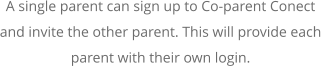 A single parent can sign up to Co-parent Conect and invite the other parent. This will provide each parent with their own login.